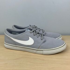 Nike SB Men’s Size 10.5 Solarsoft Portmore II Gray & White Canvas Skate Shoes
